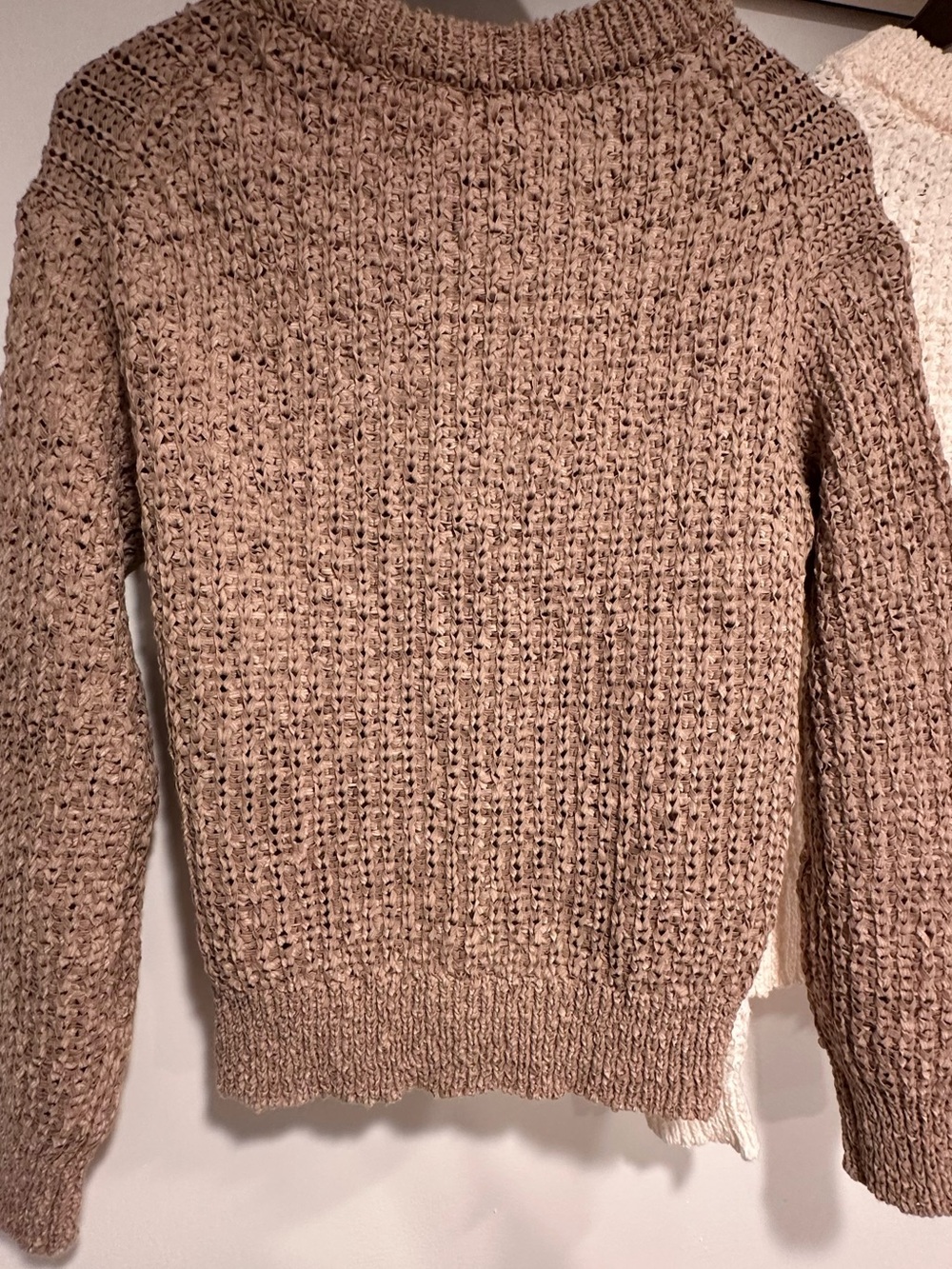 Two Women's Crewneck crochet Sweaters - Ivory and Taupe- a new day - Picture 6 of 7